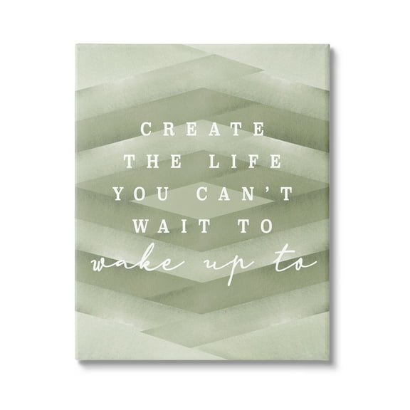 Stupell Industries Create Your Life Motivational Geometric Stripe Pattern Shapes Graphic Art Gallery Wrapped Canvas Print Wall Art, Design by Daphne Polselli