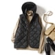 thumbnail image 4 of Gibobby Chaleco dama, Outwear Chaleco para mujer, ligero con bolsillos con cierre Qiulted acolchado, cuello alto, bolsillos acolchados con cierre, chaleco acolchado(Negro,G), 4 of 4