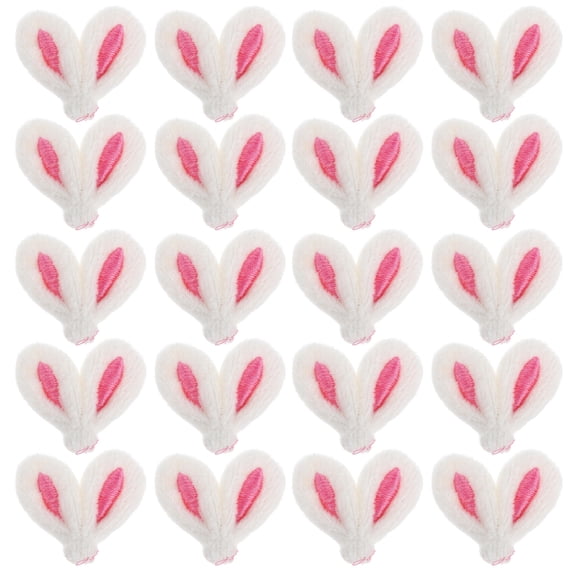 HONMEET 40-Pack Soft Plush Bunny Ears for Crafts, Party Decorations, Kids Accessories, Projects and Easter Celebrations
