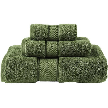 Better Homes and Gardens Egyptian Cotton 3 Piece Towel Set, Olive Burst