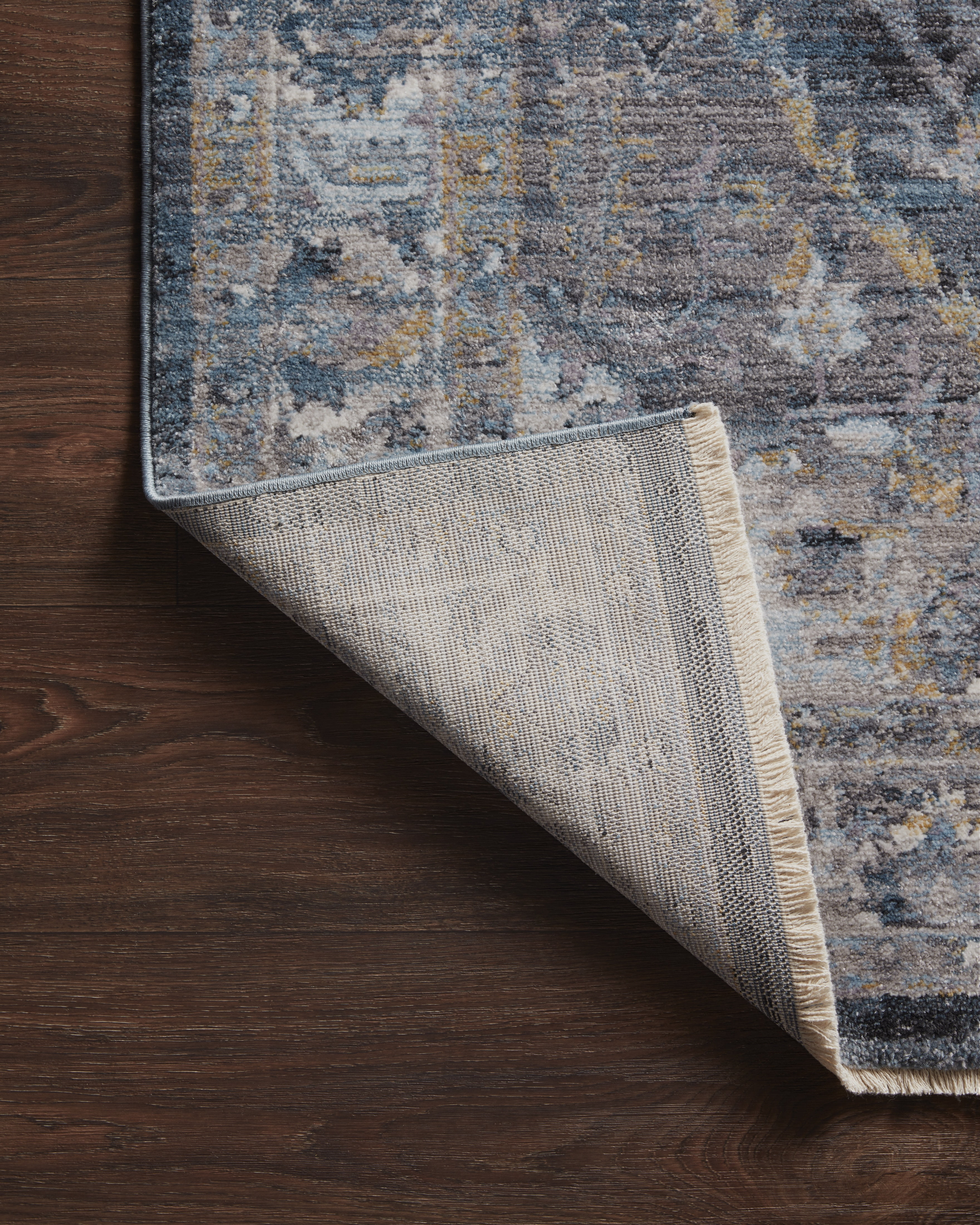 Loloi Rugs SAMRSAM-01DEGY27A0 2 ft. 7 in. x 10 ft. Samra Denim & Gray Transitional Power Loomed Rug