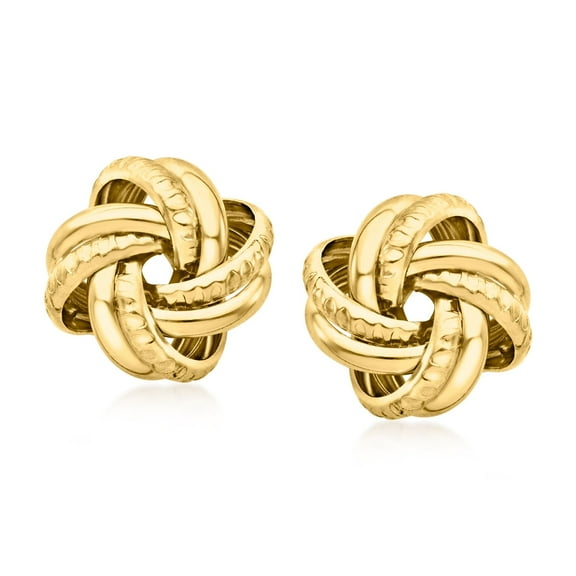 Ross-Simons Italian 18kt Gold Over Sterling Love Knot Earrings, Women's, Adult