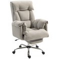 thumbnail image 1 of Ergonomic High Back Executive Office Chair with Retractable Footrest, Reclining Swivel Desk Chair in Soft Grey Flannel, Space-Saving Foldable Design for Home Office or Study, 1 of 7