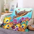 thumbnail image 6 of Clearance！SDJMa Turtle Blanket Ocean Sea Turtle Throw Blanket Turtle Printed Flannel Fleece Blanket for Kids Plush Fuzzy Blanket for Sofa Bed Office Camping (59inch x 51inch Blue) Under Sea Turtle, 6 of 9