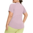 thumbnail image 7 of BLVB Women's Plus Size Workout Tops Short Sleeve Stretch Crew Neck Shirts Gym Clothes Athletic Running Yoga Tee Shirts, 7 of 7