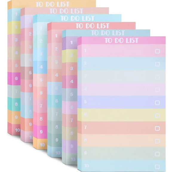 6 Piece to Do List Notes Daily Checklist Notebook Undated Memo Pad Color Block to Do Note Pad Weekly Plan Notepad Agenda and Organizer Planners for College (3.14 x 5.11 Inch)