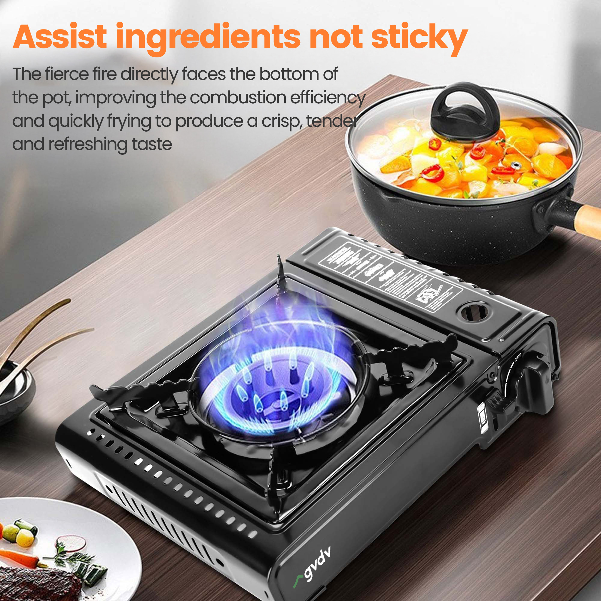 GVDV Portable 1-Burner Butane Camping Stove with Case photo 3