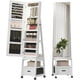 thumbnail image 1 of Yeshouse gabinete de joyería con espejo LED 360°, de cuerpo entero 66", organizador con cierre, mesa de maquillaje plegable y 3 estantes de almacenamiento, 1 of 8