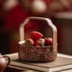 thumbnail image 5 of Placa de fruta portátil retro de cerámica caja de dulces de merienda hogar exquisito plato de postre de cesta de fruta de tuerca de lujo ligero de alta gama, 5 of 7