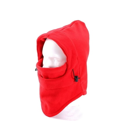 - Thermal Fleece Balaclava Hood Wind Stopper Outdoor Sports Face Mask Red