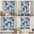 thumbnail image 5 of Blue White Flowers Semi Sheer Curtains Drapes for Living Room, Bedroom, French Doors Window 45 Inches Long, Country Vintage Botanical Floral Rod Pocket Chiffon Curtain Drapery Voile Draperies Panel, 5 of 8