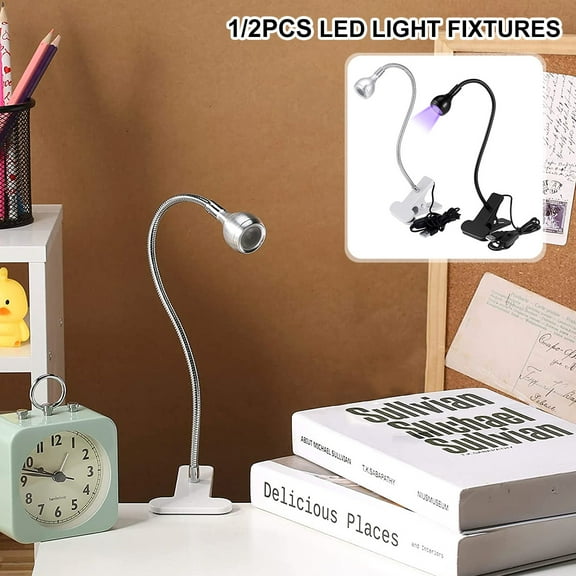 Protoiya UV LED Light LED Nail Curing Light with Gooseneck Clamp Flexible Gooseneck Lamp Portable 5V 3W LED USB Night Light for Nail Gel Money Inspection Jewelry Identification