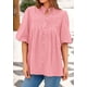 thumbnail image 5 of Blusa PRETTYGARDEN para mujer, verano 2025, manga corta, rosa, 5 of 9