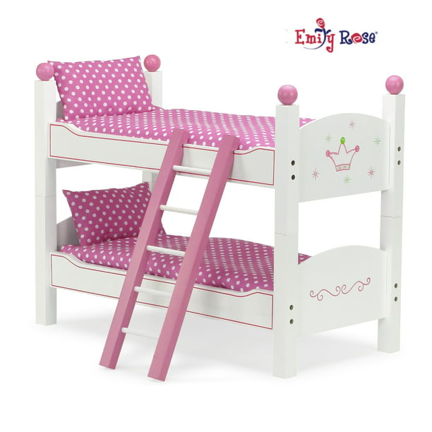 Emily Rose 18 Inch Doll Bunk Bed, Dolls Wooden Bunk Beds