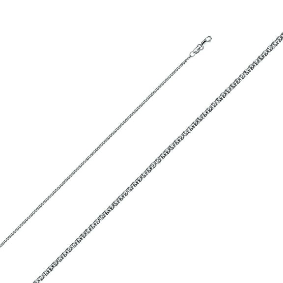 14k White Gold 1.5mm Flat Spiga Solid Wheat Chain Link Necklace 16" Jewelry Female Unisex