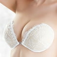thumbnail image 2 of Cumka Adhesive Bra Silicone Sticky Bra Invisible Push up Bra Strapless Backless Bra for Women (Lace White D), 2 of 7