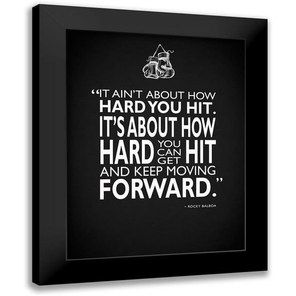Rogan, Mark 12x14 Black Modern Framed Museum Art Print Titled - Rocky How Hard You Hit