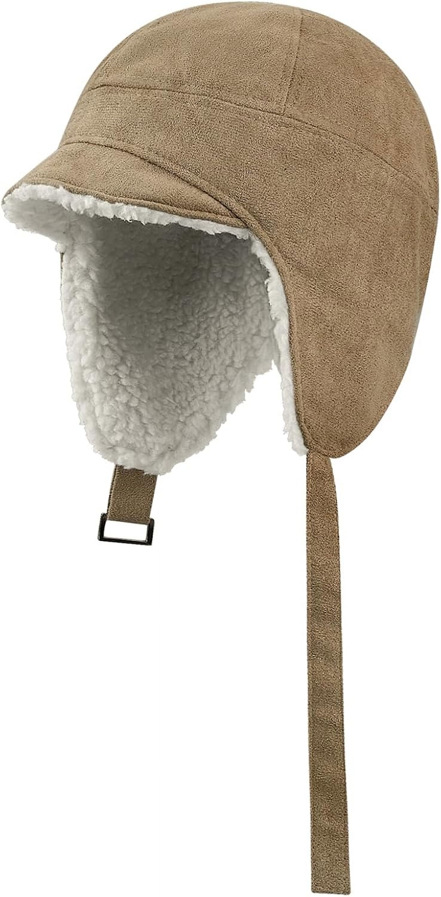 YooGuoGuo Winter Hat with Soft Short Brim Russian Trapper Hat Winter Trooper Hat Ear Flaps Ushanka Snow Skiing Eskimo Hat Cap