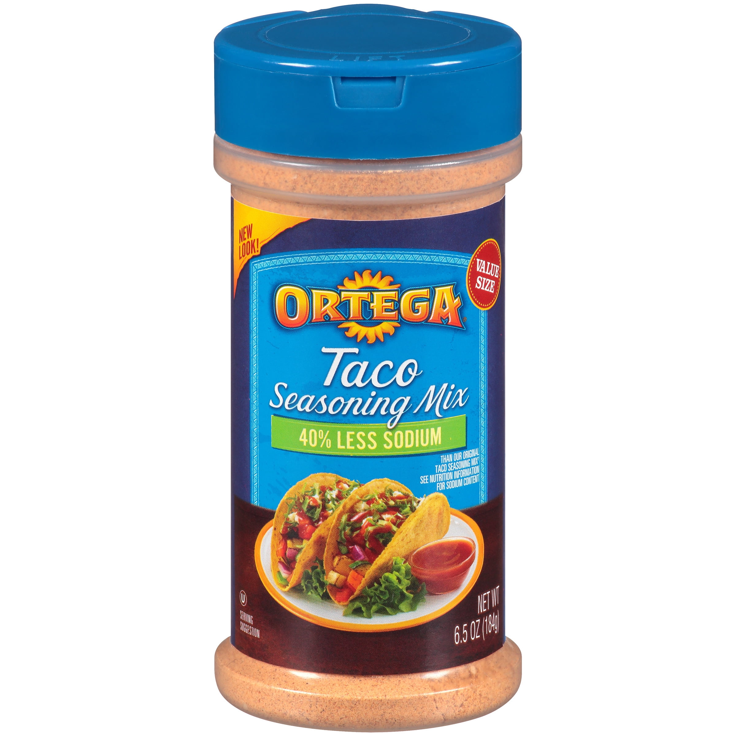 Ortega® 40 Less Sodium Taco Seasoning Mix 6.5 oz. Shaker