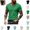 Green, variant on Mfakffe Mens T-shirt Casual V-Neck Short Sleeve Breathable Fitness Shirt Lightweight Comfy Versatile Sport Top