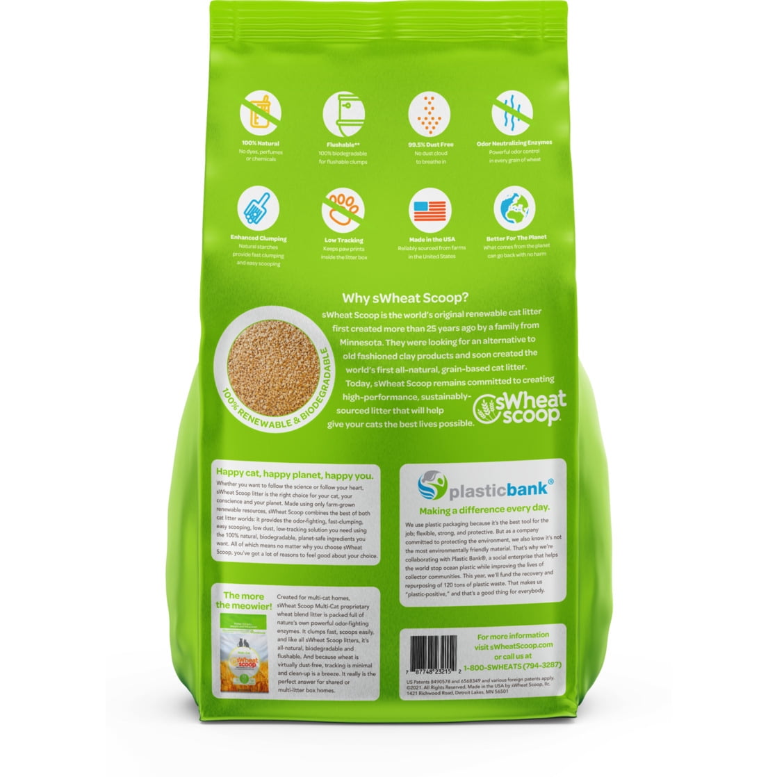 sWheat Scoop Multi Cat Natural Clumping Wheat Cat Litter 15lb