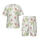 thumbnail image 1 of Fotbe Roses Flowers Pijama Estampada de 2 Piezas para Niños – Ropa de Dormir de Manga Corta Cómoda para Niños y Niñas, Camiseta y Shorts de Algodón-XX-Large, 1 of 6