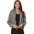 thumbnail image 1 of Abrigo esponjoso para mujer, abrigo de invierno de manga larga con lazo automático Gris M, 1 of 6
