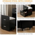 thumbnail image 4 of SELOOYE 3 in 1 Vanity Desk, Compact Vanity with 3 Drawers, Makeup Desk with Flip-up 3 Colors Lighting Mirror and Cushioned Stool, Small Vanities Nightstand Perfect for Bedroom, Black, 4 of 7