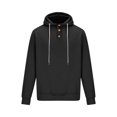 thumbnail image 5 of WREESH Men's Solid Color Lightweight Hoodie Mock Neck Button Drawstring Sweatshirt Casual Athletic Hood Pullover Black, 5 of 7