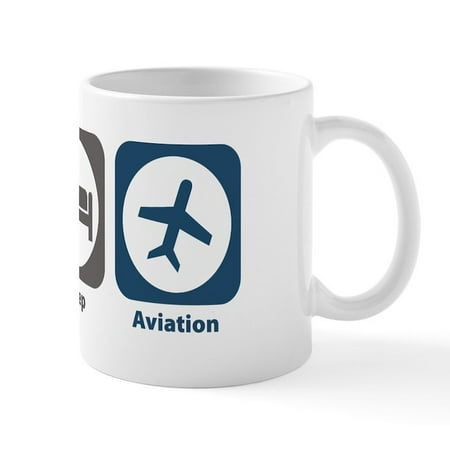 

CafePress - Eat Sleep Aviation Mug - 11 oz Ceramic Mug - Novelty Coffee Tea Cup