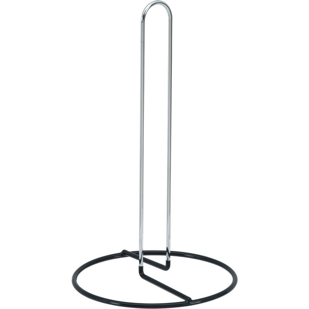 Mainstays Silver Paper Towel Holder with Black Rubber Wrapped Base