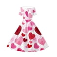 thumbnail image 4 of EGNMCR Robe à Manches Courtes Col en V Robe Imprimée à Manches Courtes pour Filles Jupe à Col Plié pour Enfants Moyens et Grands Robe en Polyester pour Filles, 4 of 6