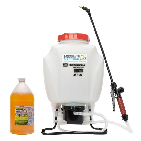 Battery Backpack Sprayer with 1 Gallon Mosquito Magician Concentrate