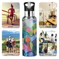 thumbnail image 7 of Yayeee 20oz Double Wall Stainless Steel Water Bottle with Flip Straw, Art Plants, 7 of 7