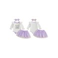 thumbnail image 2 of Cjfdfy Newborn Baby Girl Birthday Outfit Long Sleeve Romper,Tulle Skirt,Headband Set Neaswborn Fall Clothes Cute Half Way To One Print Letter 1/2 Birthday Girl Outfits, 2 of 9