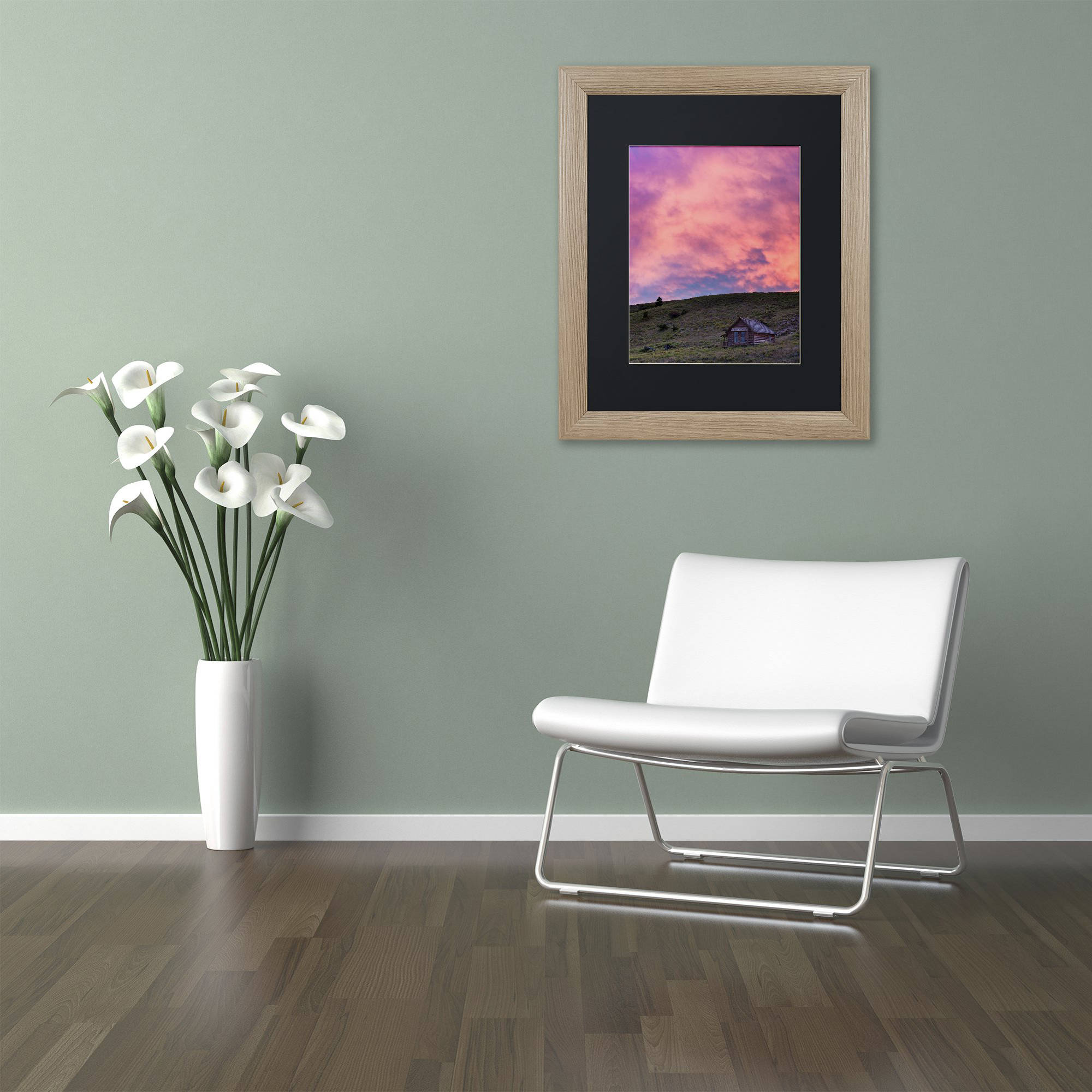 Trademark Fine Art "Farmhouse Glow" Canvas Art by Michael Blanchette Photography Black Matte, Birch Frame
