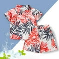 thumbnail image 2 of MEZZALL Boys Hawaii Outfit 2Pcs Set Summer Beach Button Down Shirt Tops + Shorts For Kids Clothes Sets Versatile Toddler Wear, 2 of 3