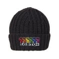 thumbnail image 1 of Gravity Threads LGBTQ+ Rainbow Fists Knitted Cuffed Beanie - Dark Grey, 1 of 1