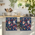 thumbnail image 4 of Navy Blue Flowers Kitchen Towels Set of 4, Spring Vintage Floral Leaves Farmhouse Absorbent Dish Towels for Kitchen, Microfiber Hand Towel, Quick Drying Tea Towel for Cleaning Decorative Dishcloths, 4 of 7
