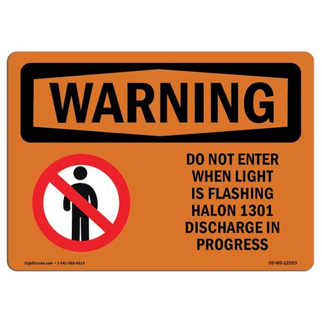 SignMission OS-WS-A-1218-L-12553 12 x 18 in. OSHA Warning Sign - Do Not Enter When Light is Flashing