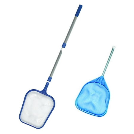 Handle Skimmer - HydroTools 4' Telescopic Leaf Debris Swimming Pool Skimmer w/ 12