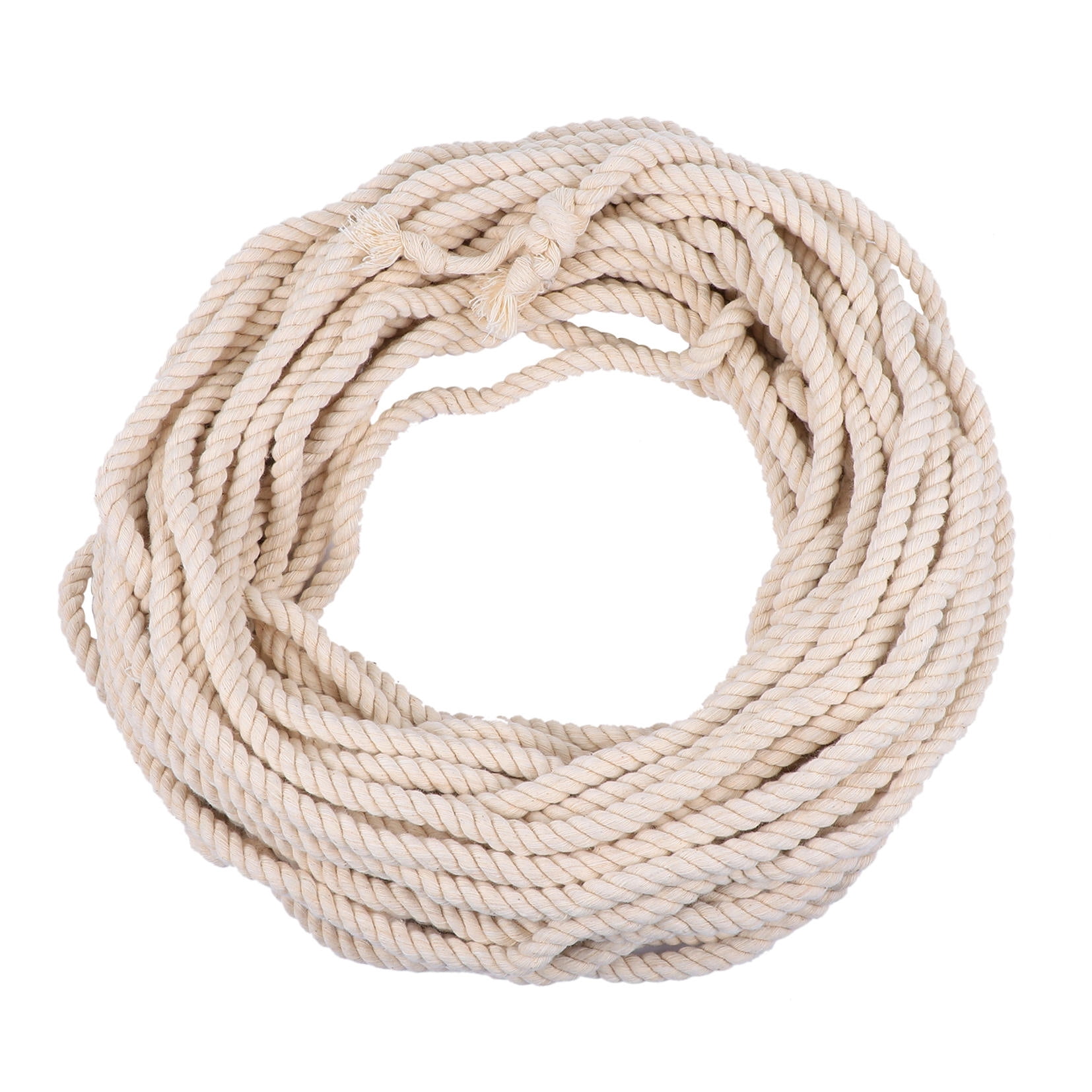 FOLOYORI Beige Cotton Macrame Cord Thick Triple Strand Rope for Wrapping and Decorative Craft Use