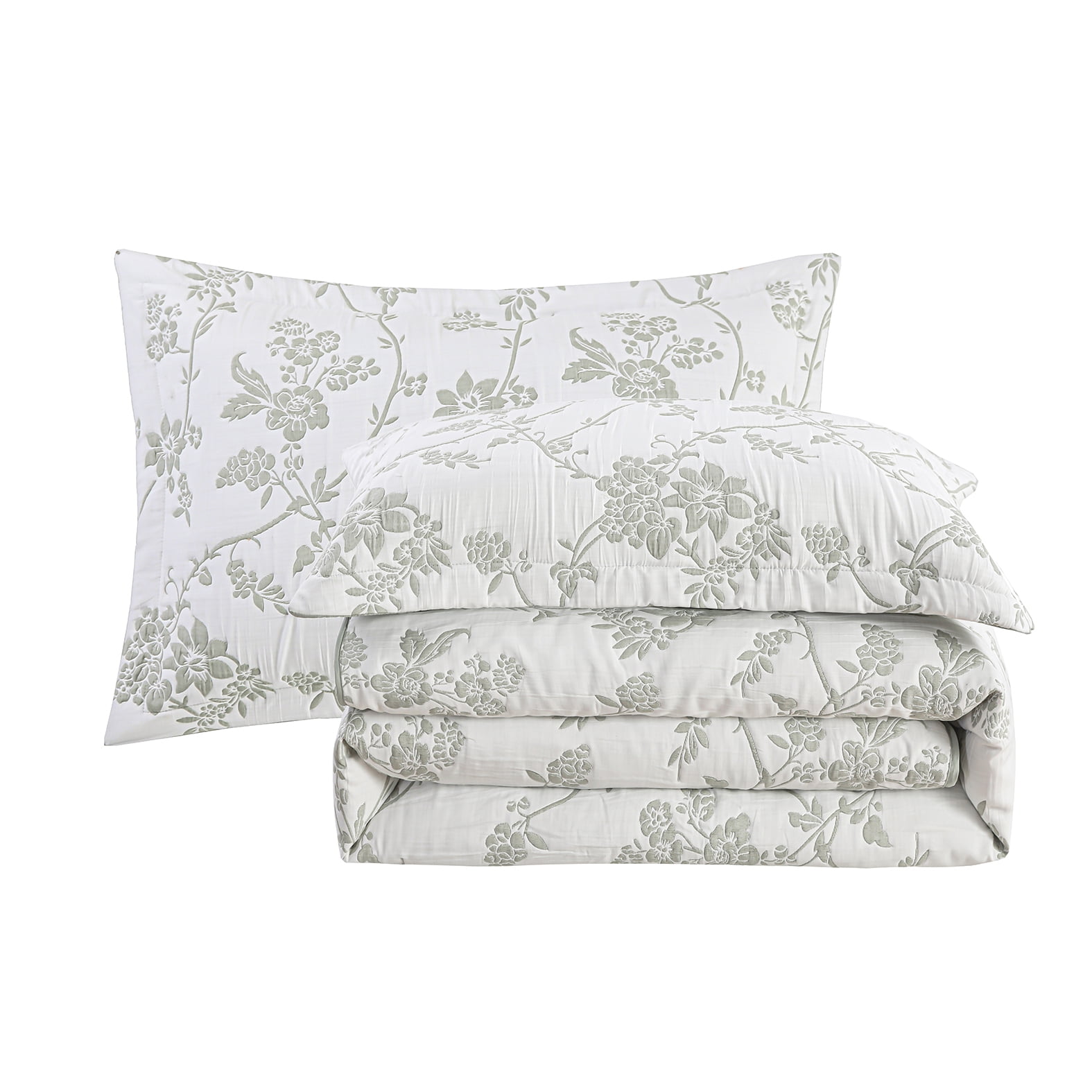 Couvre-lit brodé en jacquard Marina Decoration, parure de lit ultra douce, réversible, avec taies d'oreiller matelassées