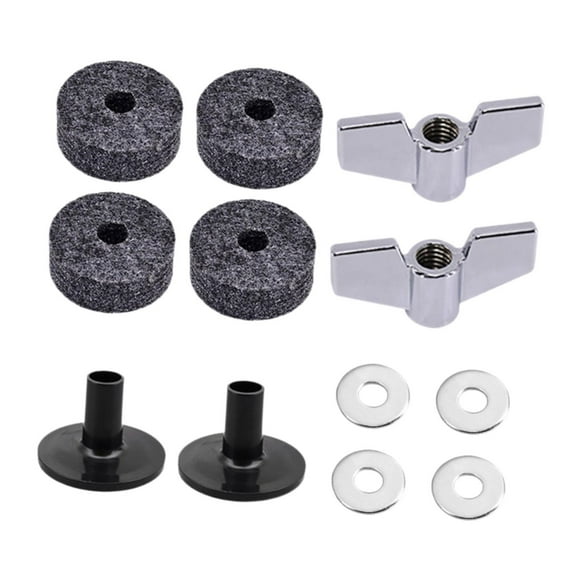 relayinert Kit de Remplacement de Feutres pour Support de Cymbale Comprend des Rondelles et des Écrous Idéal pour l'Entretien du Ensemble de Tambours 2 Écrous 4 Rondelles Noir