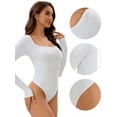 thumbnail image 3 of Unique Bargains Bodysuit Slim Fit Brief Leotard 2XL White, 3 of 6