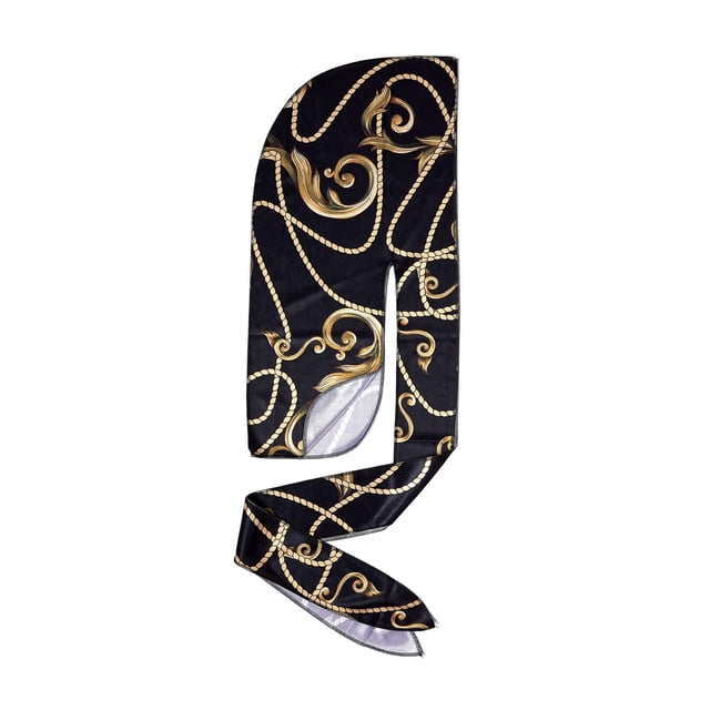 Durag Red de Kiss Bow Wow Power Wave Luxe Design, negro y dorado