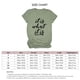 thumbnail image 4 of Camisa informal de verano de manga corta y cuello redondo para mujer, blusa verde oliva con estampado de letras negras de gran tamaño, 4 of 4