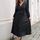 thumbnail image 5 of Vestidos Para Mujer Vestido Maxi Otoño E Invierno Moda Color Sólido Cruzado Con Cuello en V Vestido Plisado Falda Larga Odeerbi ODB158964, 5 of 5