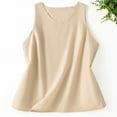 thumbnail image 4 of FDGIU Women's 2025 Summer V Neck Tank Tops - Sleeveless Flowy Blouse with Curved Hem, 4 of 6