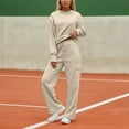 thumbnail image 2 of Women's Tracksuit Set Casual Sweatshirt And Pants Outfit Comfortable Wear Soft Athletic Two Piece Suit For Daily Wear 7 piece pajama set for women, 2 of 6